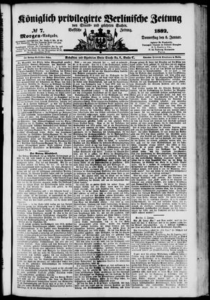 Königlich privilegirte Berlinische Zeitung von Staats- und gelehrten Sachen on Jan 5, 1882