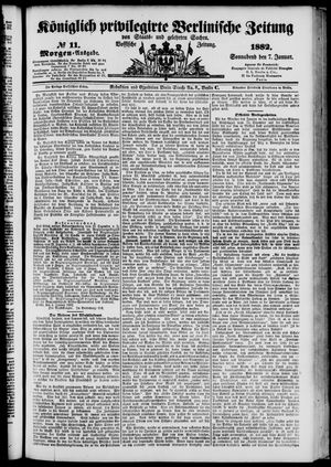 Königlich privilegirte Berlinische Zeitung von Staats- und gelehrten Sachen vom 07.01.1882