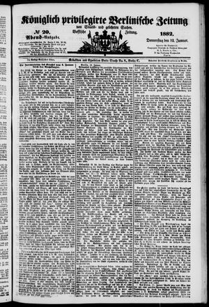 Königlich privilegirte Berlinische Zeitung von Staats- und gelehrten Sachen vom 12.01.1882