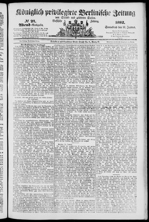 Königlich privilegirte Berlinische Zeitung von Staats- und gelehrten Sachen vom 14.01.1882