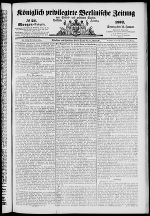 Königlich privilegirte Berlinische Zeitung von Staats- und gelehrten Sachen vom 15.01.1882