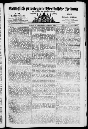 Königlich privilegirte Berlinische Zeitung von Staats- und gelehrten Sachen on Feb 3, 1882
