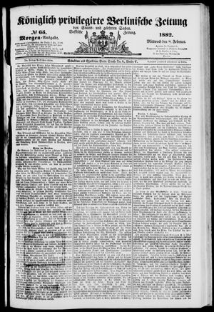 Königlich privilegirte Berlinische Zeitung von Staats- und gelehrten Sachen on Feb 8, 1882