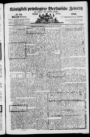 Königlich privilegirte Berlinische Zeitung von Staats- und gelehrten Sachen on Feb 11, 1882