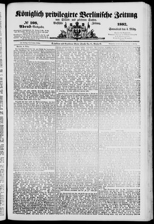 Königlich privilegirte Berlinische Zeitung von Staats- und gelehrten Sachen on Mar 4, 1882