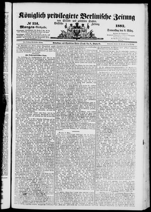 Königlich privilegirte Berlinische Zeitung von Staats- und gelehrten Sachen on Mar 9, 1882