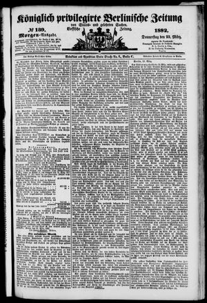 Königlich privilegirte Berlinische Zeitung von Staats- und gelehrten Sachen vom 23.03.1882