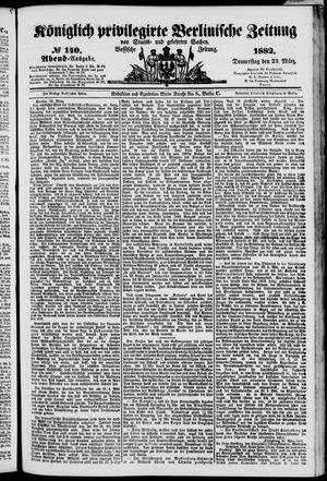 Königlich privilegirte Berlinische Zeitung von Staats- und gelehrten Sachen vom 23.03.1882