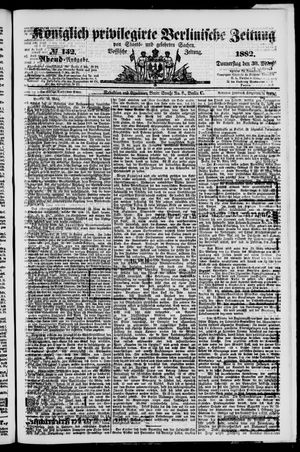 Königlich privilegirte Berlinische Zeitung von Staats- und gelehrten Sachen on Mar 30, 1882