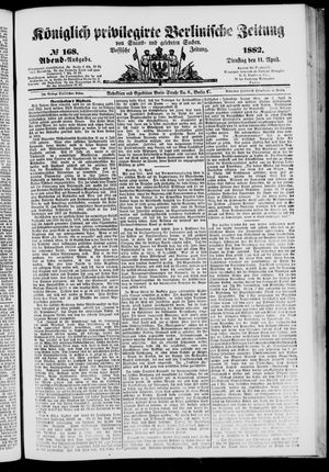 Königlich privilegirte Berlinische Zeitung von Staats- und gelehrten Sachen vom 11.04.1882