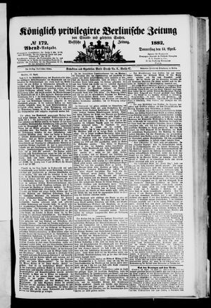 Königlich privilegirte Berlinische Zeitung von Staats- und gelehrten Sachen vom 13.04.1882