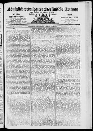 Königlich privilegirte Berlinische Zeitung von Staats- und gelehrten Sachen vom 22.04.1882