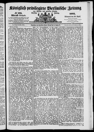 Königlich privilegirte Berlinische Zeitung von Staats- und gelehrten Sachen on Apr 26, 1882