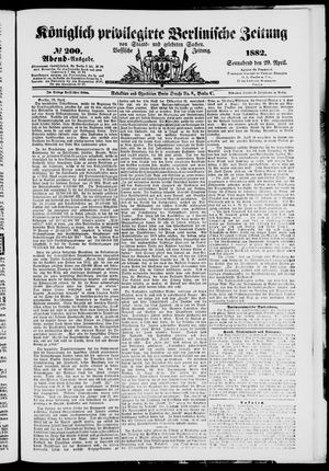 Königlich privilegirte Berlinische Zeitung von Staats- und gelehrten Sachen on Apr 29, 1882