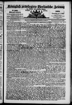 Königlich privilegirte Berlinische Zeitung von Staats- und gelehrten Sachen vom 04.05.1882