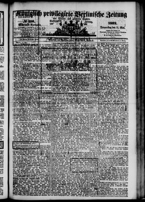 Königlich privilegirte Berlinische Zeitung von Staats- und gelehrten Sachen vom 11.05.1882