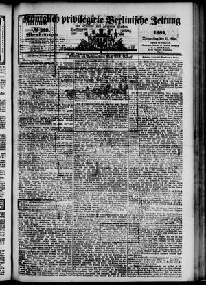 Königlich privilegirte Berlinische Zeitung von Staats- und gelehrten Sachen vom 11.05.1882