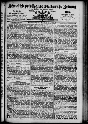Königlich privilegirte Berlinische Zeitung von Staats- und gelehrten Sachen on May 12, 1882