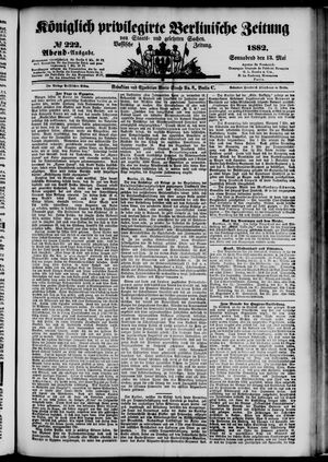 Königlich privilegirte Berlinische Zeitung von Staats- und gelehrten Sachen vom 13.05.1882