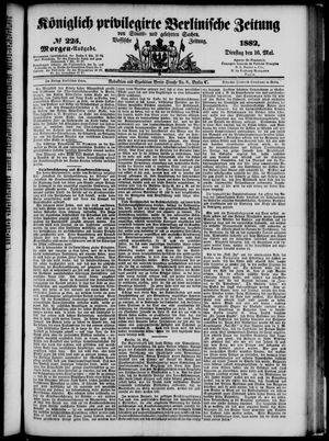 Königlich privilegirte Berlinische Zeitung von Staats- und gelehrten Sachen on May 16, 1882