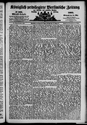 Königlich privilegirte Berlinische Zeitung von Staats- und gelehrten Sachen on May 24, 1882