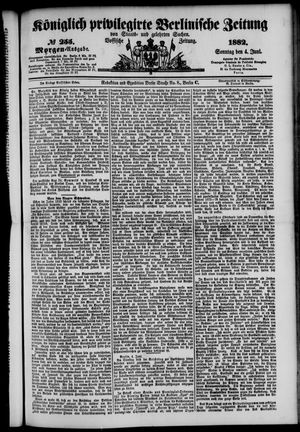 Königlich privilegirte Berlinische Zeitung von Staats- und gelehrten Sachen vom 04.06.1882