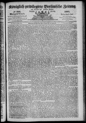 Königlich privilegirte Berlinische Zeitung von Staats- und gelehrten Sachen on Jun 9, 1882