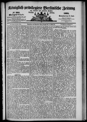 Königlich privilegirte Berlinische Zeitung von Staats- und gelehrten Sachen vom 10.06.1882