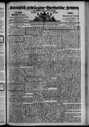 Königlich privilegirte Berlinische Zeitung von Staats- und gelehrten Sachen vom 10.06.1882