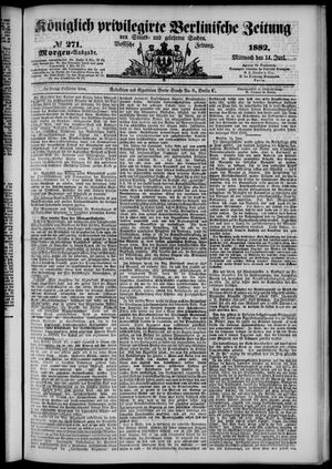 Königlich privilegirte Berlinische Zeitung von Staats- und gelehrten Sachen on Jun 14, 1882
