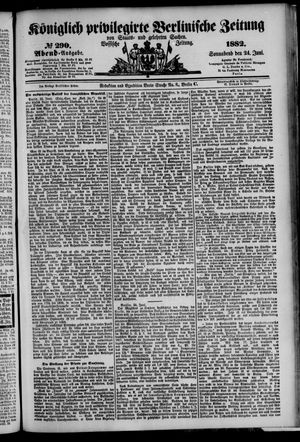 Königlich privilegirte Berlinische Zeitung von Staats- und gelehrten Sachen vom 24.06.1882