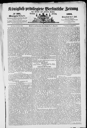 Königlich privilegirte Berlinische Zeitung von Staats- und gelehrten Sachen vom 01.07.1882
