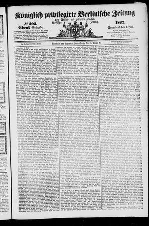 Königlich privilegirte Berlinische Zeitung von Staats- und gelehrten Sachen on Jul 1, 1882