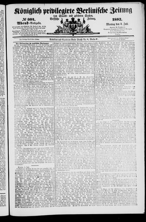 Königlich privilegirte Berlinische Zeitung von Staats- und gelehrten Sachen on Jul 3, 1882