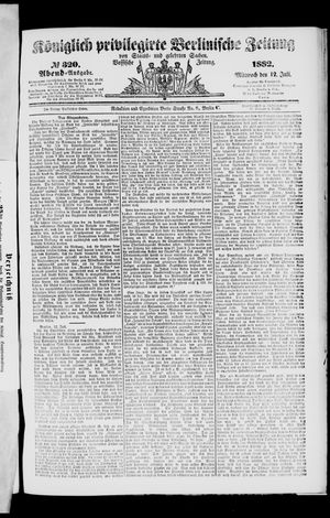 Königlich privilegirte Berlinische Zeitung von Staats- und gelehrten Sachen on Jul 12, 1882