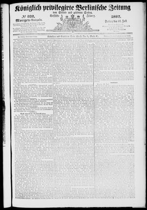 Königlich privilegirte Berlinische Zeitung von Staats- und gelehrten Sachen vom 14.07.1882