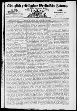 Königlich privilegirte Berlinische Zeitung von Staats- und gelehrten Sachen vom 30.07.1882