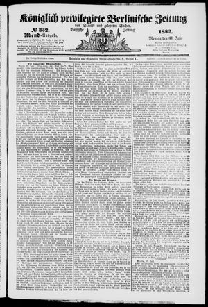 Königlich privilegirte Berlinische Zeitung von Staats- und gelehrten Sachen vom 31.07.1882