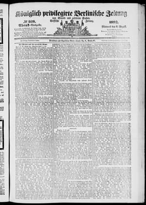 Königlich privilegirte Berlinische Zeitung von Staats- und gelehrten Sachen vom 09.08.1882