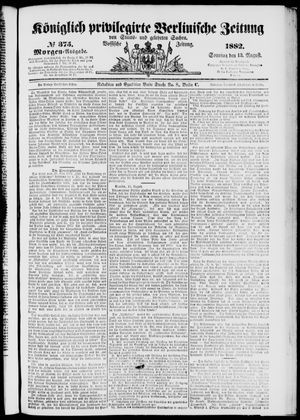 Königlich privilegirte Berlinische Zeitung von Staats- und gelehrten Sachen vom 13.08.1882