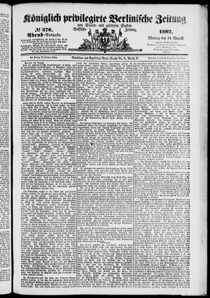 Königlich privilegirte Berlinische Zeitung von Staats- und gelehrten Sachen vom 14.08.1882