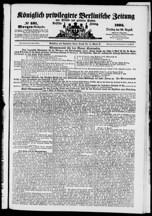 Königlich privilegirte Berlinische Zeitung von Staats- und gelehrten Sachen vom 29.08.1882