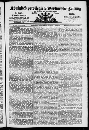 Königlich privilegirte Berlinische Zeitung von Staats- und gelehrten Sachen vom 01.09.1882
