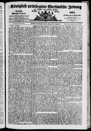 Königlich privilegirte Berlinische Zeitung von Staats- und gelehrten Sachen vom 05.09.1882