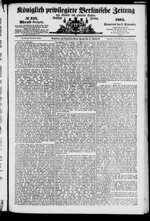 Königlich privilegirte Berlinische Zeitung von Staats- und gelehrten Sachen vom 09.09.1882