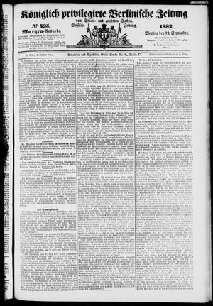 Königlich privilegirte Berlinische Zeitung von Staats- und gelehrten Sachen vom 12.09.1882