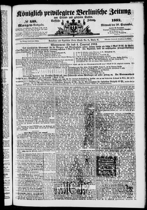 Königlich privilegirte Berlinische Zeitung von Staats- und gelehrten Sachen vom 20.09.1882