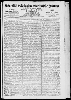 Königlich privilegirte Berlinische Zeitung von Staats- und gelehrten Sachen vom 01.10.1882