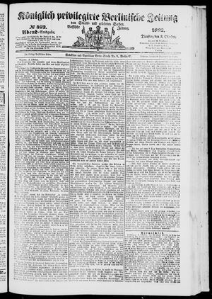 Königlich privilegirte Berlinische Zeitung von Staats- und gelehrten Sachen vom 03.10.1882