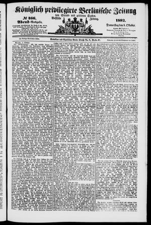 Königlich privilegirte Berlinische Zeitung von Staats- und gelehrten Sachen vom 05.10.1882